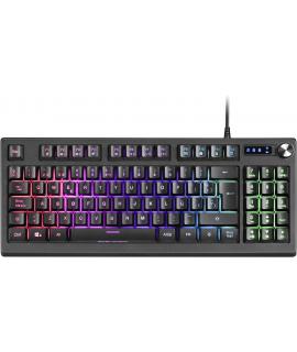 Mars Gaming Teclado MKREVO TKL con Pad Numerico - Tecnologia H-Mech - Iluminacion RGB 12 Modos - Rueda de Control Dual - Compati