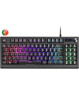 Mars Gaming Teclado MKREVO TKL con Pad Numerico - Tecnologia H-Mech - Iluminacion RGB 12 Modos - Rueda de Control Dual - Compati