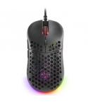 Mars Gaming MM55 Raton Gaming USB 12800dpi - Carcasa de Panel Perforado - 5 Botones - Iluminacion RGB Chroma - Uso Diestro - Cab