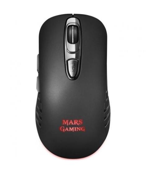 Mars Gaming MMW2 Raton Inalambrico USB 3200dpi - Switches Mecanicos HUANO - Iluminacion RGB Flow - Uso Diestro