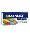 Manley Pack 10 Ceras Manley Colores Especiales (Fluo+Pastel) - Ceras Blandas de Trazo Suave - Gran Variedad de Tecnicas y