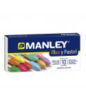 Manley Pack 10 Ceras Manley Colores Especiales (Fluo+Pastel) - Ceras Blandas de Trazo Suave - Gran Variedad de Tecnicas y Aplica