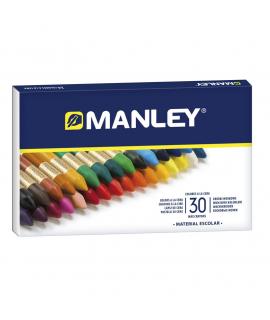 Manley Pack de 30 Ceras Blandas de Trazo Suave - Ideal para Tecnicas y Aplicaciones Variadas - Amplia Gama de Colores -