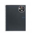 Miquel Rius Notebook4 Cuaderno de Espiral Formato A4 - 160 Hojas Lisas Microperforadas con 4 Taladros - Cubiertas de Carton Extr