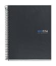 Miquel Rius Notebook4 Cuaderno de Espiral Formato A5 - 160 Hojas Lisas Microperforadas con 2 Taladros - Cubiertas de Carton Extr
