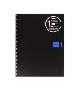 Miquel Rius Notebook1 Cuaderno de Espiral Formato A4 - 80 Hojas Microperforadas con 4 Taladros - Cuadricula 5x5 - Banda de las H