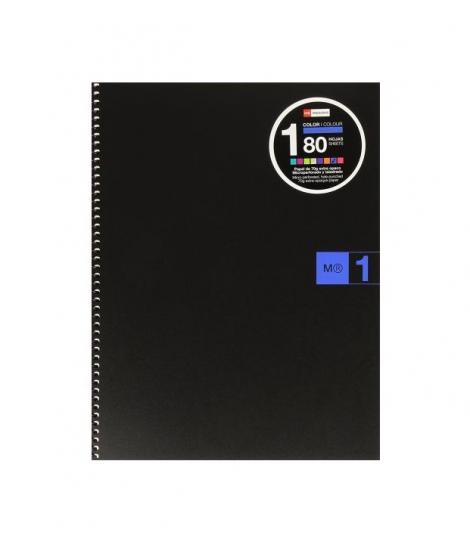 Miquel Rius Notebook1 Cuaderno de Espiral Formato A4 - 80 Hojas Microperforadas con 4 Taladros - Cuadricula 5x5 - Banda de las H