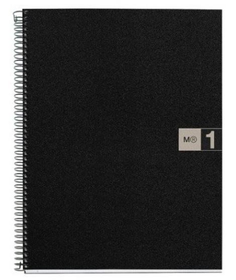 Miquel Rius Notebook1 Cuaderno de Espiral Formato A4 - 80 Hojas Microperforadas con 4 Taladros - Cuadricula 5x5 - Banda de las H