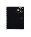 Miquel Rius Notebook6 Cuaderno de Espiral Formato A4 - 150 Hojas de 70gr Microperforadas con 2 Taladros - Cubiertas de Polipropi