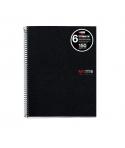 Miquel Rius Notebook6 Cuaderno de Espiral Formato A4 - 150 Hojas de 70gr Microperforadas con 2 Taladros - Cubiertas de Polipropi