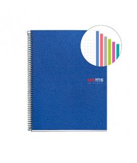 Miquel Rius Notebook6 Cuaderno de Espiral Formato A4 - 150 Hojas de 70gr Microperforadas con 2 Taladros - Cubiertas de Polipropi