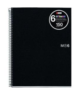 Miquel Rius Notebook6 Cuaderno de Espiral Formato A5 - 150 Hojas de 70gr Microperforadas con 2 Taladros - Cubiertas de Polipropi