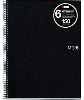 Miquel Rius Notebook6 Cuaderno de Espiral Formato A4 Horizontal 7mm - 150 Hojas de 70gr Microperforadas con 4 Taladros - Cubiert