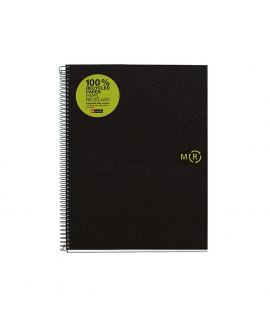 Miquel Rius Notebook4 Eco Cuaderno de Espiral Formato A5 - Papel 100% Recuperado Post-Consumo - 120 Hojas de 80gr Microperforada
