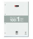Miquel Rius Bloc1 Bloc Encolado Formato A4 - 100 Hojas de 70gr con 4 Taladros - Banda de las Hojas Gris - Base de Carton - Cuadr