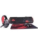 Mars Gaming Pack 4 en 1 USB Teclado Teclas Multimedia, Antighosting + Raton 2800dpi + Auriculares con Microfono + Alfombrilla