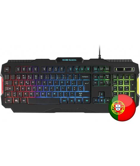 Mars Gaming MRK0 Teclado Gaming RGB Rainbow 9 Colores 15 Teclas de Funcion - 560x199x32mm - Retroiluminacion Multicolor, Capacid