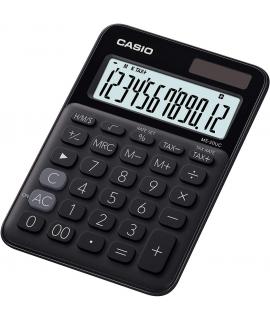 Casio MS-20UC Calculadora de Sobremesa Pequeña - Pantalla LCD de 12 Digitos - Alimentacion Solar y Pilas - Color Negro