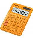 Casio MS-20UC Calculadora de Sobremesa Pequeña - Pantalla LCD de 12 Digitos - Alimentacion Solar y Pilas - Color Naranja