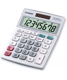 Casio MS88ECO Calculadora de Escritorio Financiera - Conversion de Moneda - Calculo de Impuestos - Pantalla LCD de 8 Digitos - S