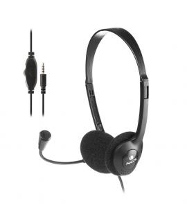 NGS Auriculares con Cable para Portatil - Microfono Ajustable - Diadema Ajustable - Control de Volumen - Conexion de Audio de 3.