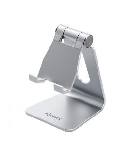 Aisens Soporte de Sobremesa Tamaño M Ajustable (1 Pivote) para Movil / Tablet - Color Plata