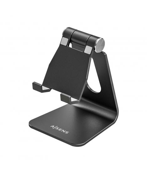 Aisens Soporte de Sobremesa Tamaño M Ajustable (1 Pivote) para Movil / Tablet - Color Negro