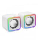 Mars Gaming MSCUBE Altavoces 8W - Iluminacion RGB - Sonido DSP - USB, Entrada Jack 3.5mm - Compactos y Ligeros