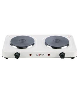 Muvip Cocina Electrica de 2 Placas 2000W - 5 Niveles de Potencia - Termostato con Sistema de Seguridad