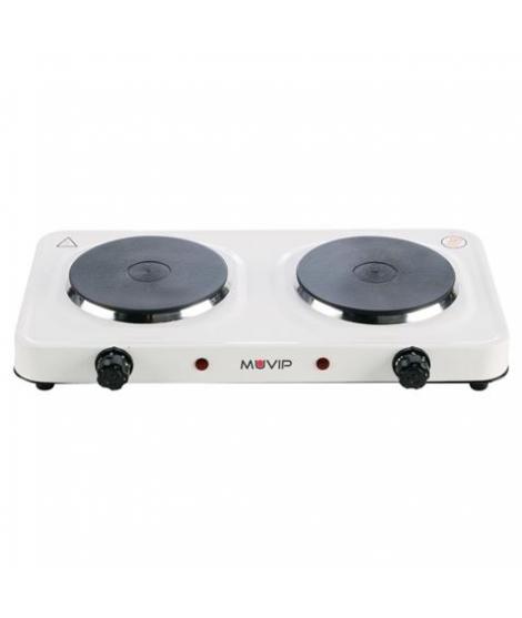 Muvip Cocina Electrica de 2 Placas 2000W - 5 Niveles de Potencia - Termostato con Sistema de Seguridad