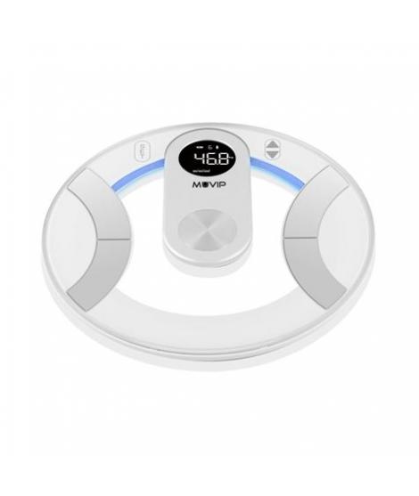 Muvip Round Design Bascula de Baño Digital - Pantalla LCD - Plataforma de Cristal - Peso Max. 180kg - Auto Apagado