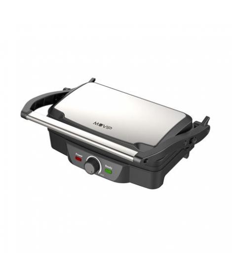 Muvip Sandwichera Grill 1600W - Apertura hasta 180º - Temperatura Regulable - Placa Superior Basculante - Asa Tacto Frio