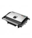 Muvip Sandwichera Inox Placa Lisa 1500W - Temperatura Regulable - Placa Superior Basculante - Presion Uniforme - Asa Tacto Frio