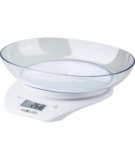 Muvip Bascula de Cocina Digital con Bol - Bol Transparente de 1.5L - Sensor de Alta Precision - Peso Max. 5kg