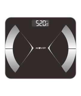 Muvip Body Muscle Bascula de Baño Digital Bluetooth - Pantalla LCD - Plataforma de Cristal Templado - 10 Memorias - Peso Max.