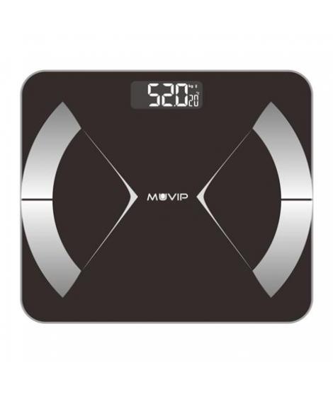 Muvip Body Muscle Bascula de Baño Digital Bluetooth - Pantalla LCD - Plataforma de Cristal Templado - 10 Memorias - Peso Max. 18