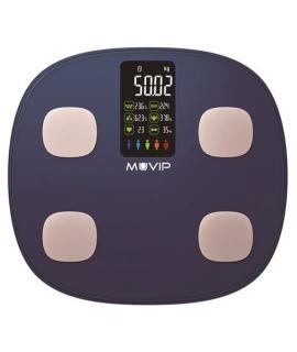 Muvip Smart Body Bascula de Baño Digital Bluetooth - Pantalla LCD Color - Plataforma de Cristal Templado - Sensores Alta Precisi