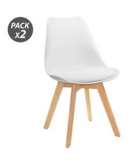 Muvip Design D200 Pack de 2 Sillas Multifuncionales - Asiento Acolchado - Patas de Madera - Uso en Interior - Ideal para Sala de