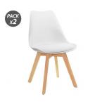 Muvip Design D200 Pack de 2 Sillas Multifuncionales - Asiento Acolchado - Patas de Madera - Uso en Interior - Ideal para Sala de