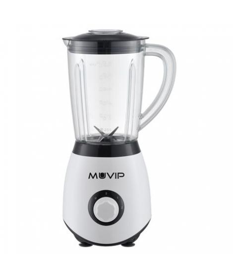 Muvip Batidora de Vaso 1300W 1.5L - 2 Velocidades - Chuchillas de Acero Inoxidable - Funcion Pica Hielo - Bloqueo de Seguridad