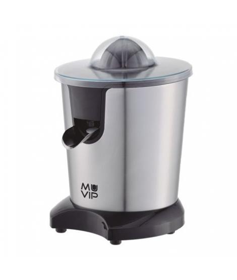 Muvip Exprimidor Electrico Inox 600W - Cuerpo y Filtro de Acero Inoxidable - Sistema Antigoteo - 2 Tamaños de Conos