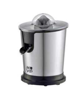 Muvip Exprimidor Electrico Inox 300W - Cuerpo y Filtro de Acero Inoxidable - Sistema Antigoteo - 2 Tamaños de Conos