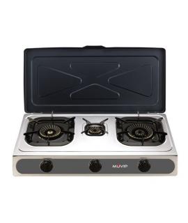 Muvip Parrilla de Acero Inoxidable - Quemador de Hierro Fundido - Quemadores desmontables - Base Antideslizante - Dimensiones: 7