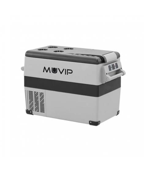 Muvip Nevera Portatil de Compresor 45L - Luz LED Interior - Proteccion Bateria Vehiculo - Temperatura -20º/+20º - Conexion 12/24