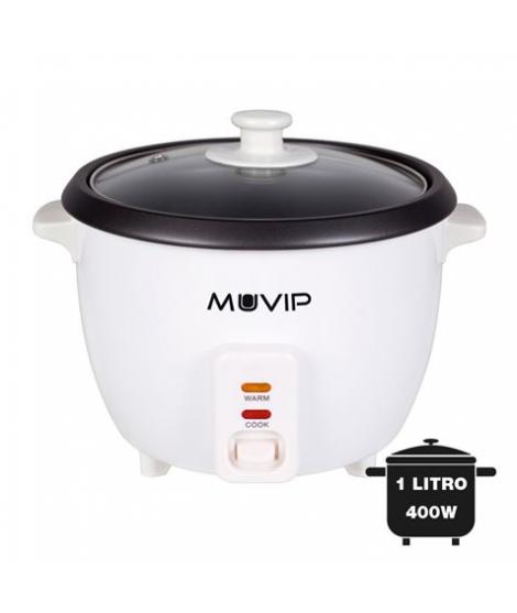 Muvip Arrocera - Capacidad 1 Litro - Potencia 400W - Sistema de Coccion y Calentamiento - Recipiente Interior Antiadherente - Ta