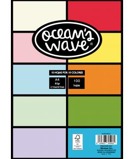 Oceans Wave Pack de 100 Hojas de Colores A4 80gr - Colores Surtidos
