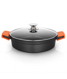 Orbegozo CDB 1028 Cacerola Baja de Aluminio Fundido - Versatilidad y Seguridad en la Cocina - Antiadherente Libre de Pfoa - Apta