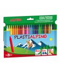 Alpino Pack de 24 Ceras PlastiAlpino para Niños - Material Resistente y No Mancha - Colores Brillantes - Colores Surtidos