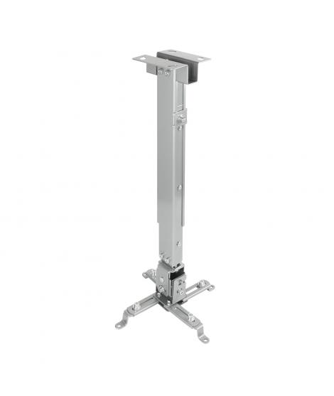 Tooq Soporte Universal de Techo para Proyector - Inclinable y Giratorio - Peso Max 20Kg - Color Plata