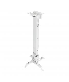 Tooq Soporte Universal de Techo para Proyector - Inclinable y Giratorio - Peso Max 20Kg - Color Blanco